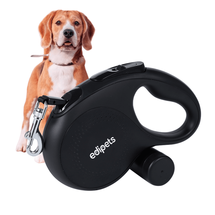 Edipets correa extensible con sistema de frenado negra para perros, , large Imagen numero 1